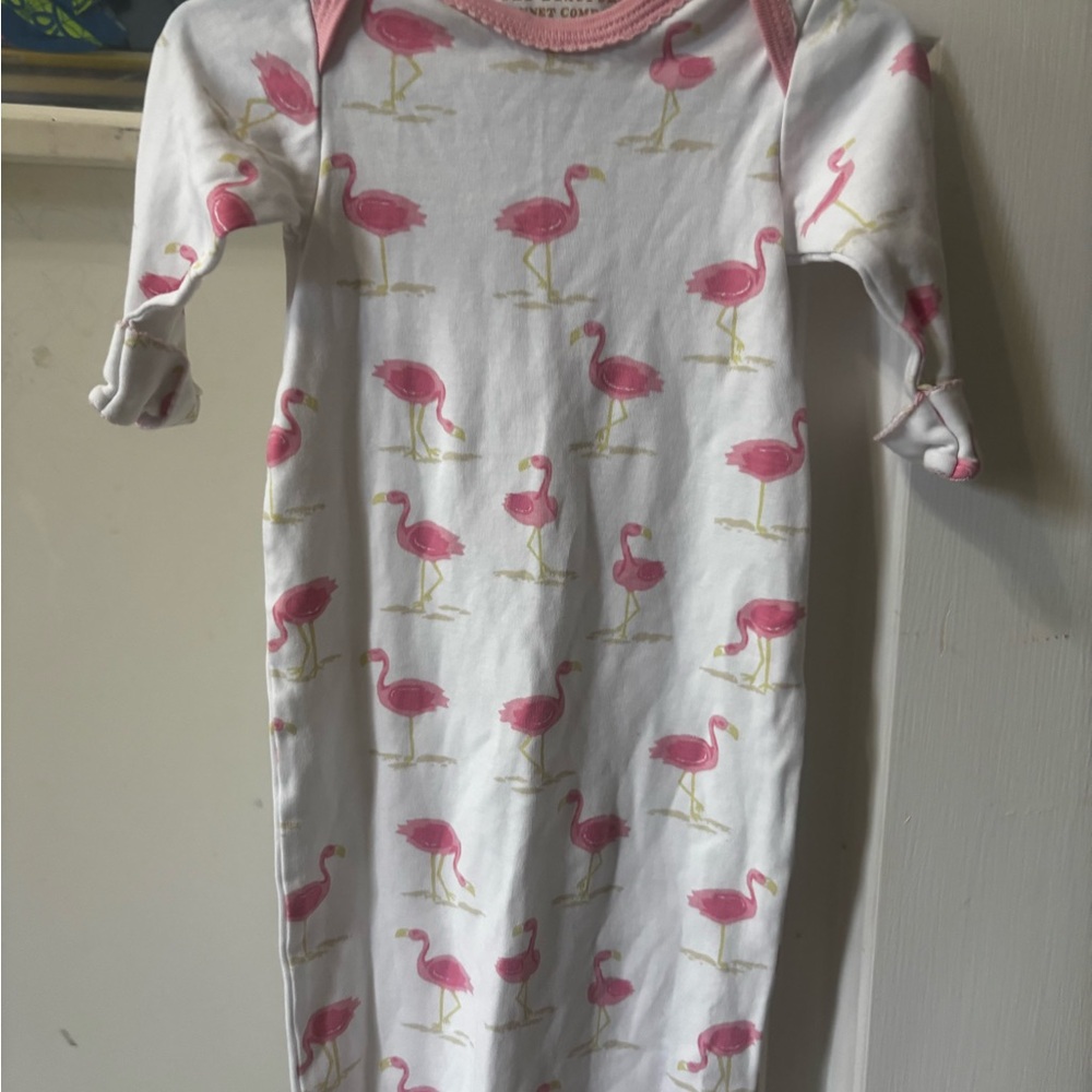Pink Flamingo newborn gown